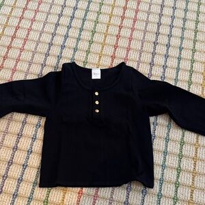 Classic Black Long Sleeve Kids Shirt